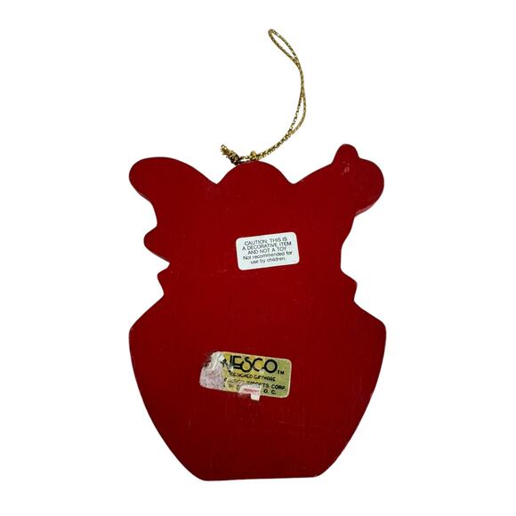 Vintage Enesco A Festival of Flower Fairies Wooden Christmas Ornament 1989 - Picture 2 of 2